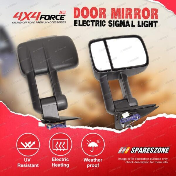 2 x Door Mirrors with Electric Signal Light On Cover for Nissan Patrol GU 97-On