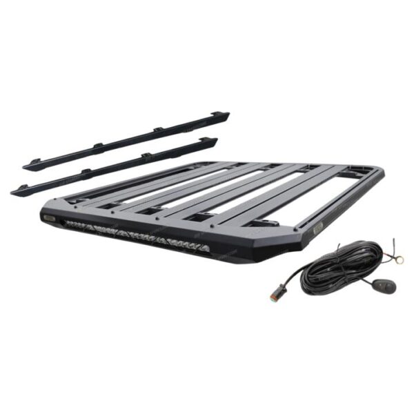 4X4FORCE 135x125cm Roof Rack Flat Platform & LED Light Bar for Ford Ranger T9