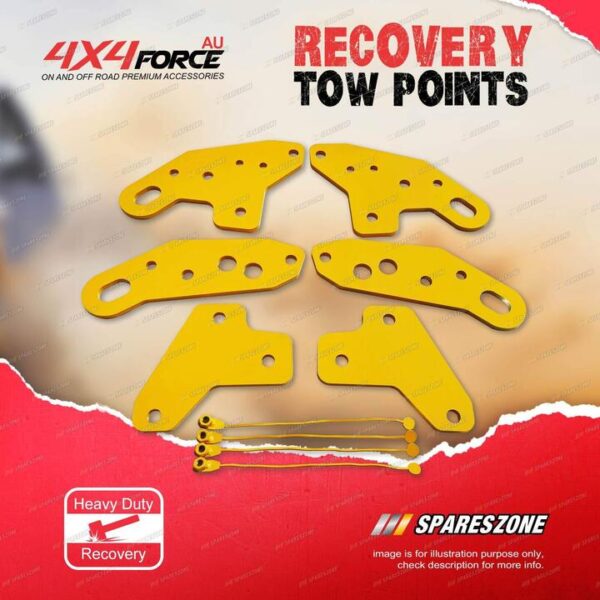 4X4FORCE HD Yellow Recovery Tow Point Kit for Volkswagen Amarok 11-23