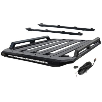 150x125cm Roof Rack Flat Platform with Light Bar & Rails for Mazda BT-50 Dual