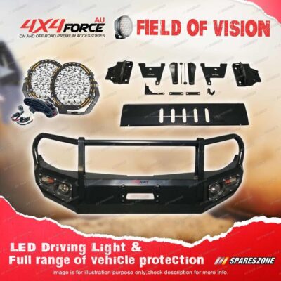 4X4FORCE Armor Bullbar Skid Plate LOOP Light for Mitsubishi Triton MQ 2015+