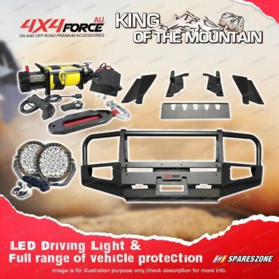 4X4FORCE Armor Bullbar Guard Plate Light Winch for Nissan Patrol Y61 00-04