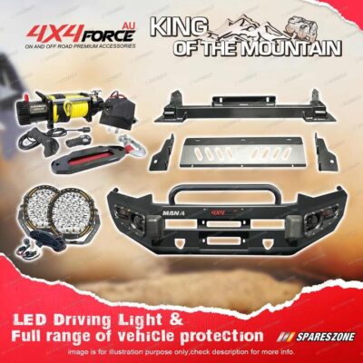 4X4FORCE Safari Shield Bullbar Guard Plate Light Winch for Isuzu D-MAX 12-16