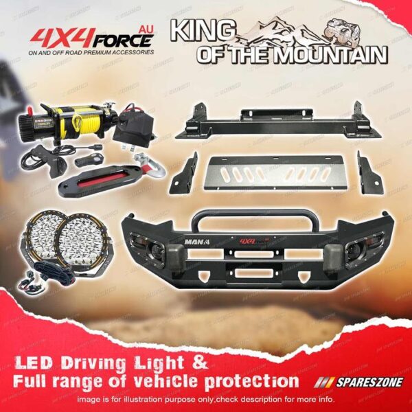 4X4FORCE Safari Shield Bullbar Guard Plate Light Winch for Isuzu D-MAX 12-16