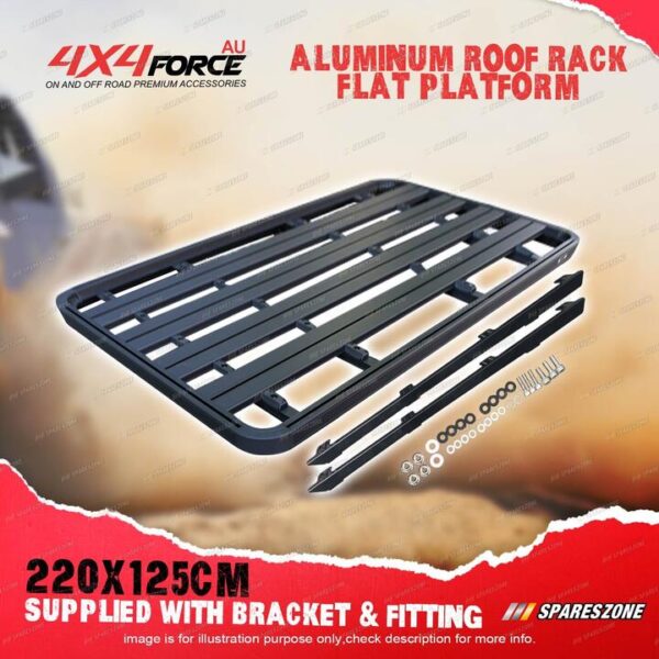 4X4FORCE 220 x 125cm Roof Rack Flat Platform with Bracket for Isuzu MU-X 13-21