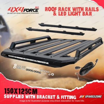 150x125cm Roof Rack Platform & Light Bar & Rails for Mitsubishi Triton MQ MR