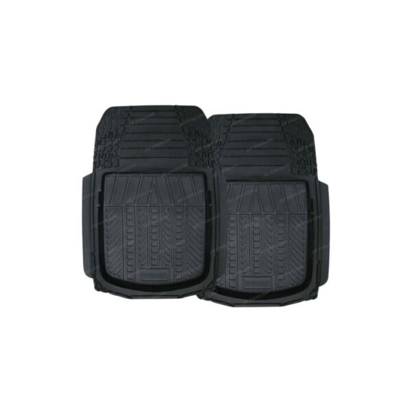 2 Pcs of PC Covers Front Black Deep Dish Mat Set - 77 x 60cm Floor Protection