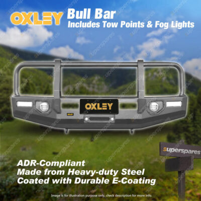 OXLEY Bull Bar with Tow Point & Fog Light for Toyota Landcruiser 79 Series 17-23