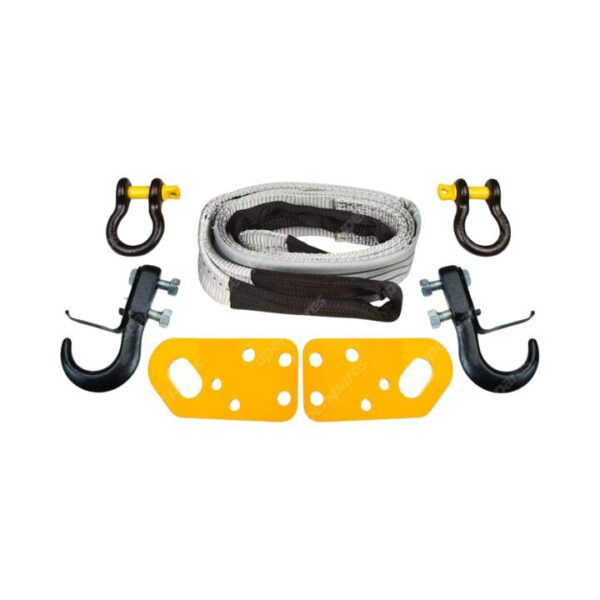 4WD Kit Tow Point Bridle Strap 2x Shackle for Nissan Patrol GQ GU Series