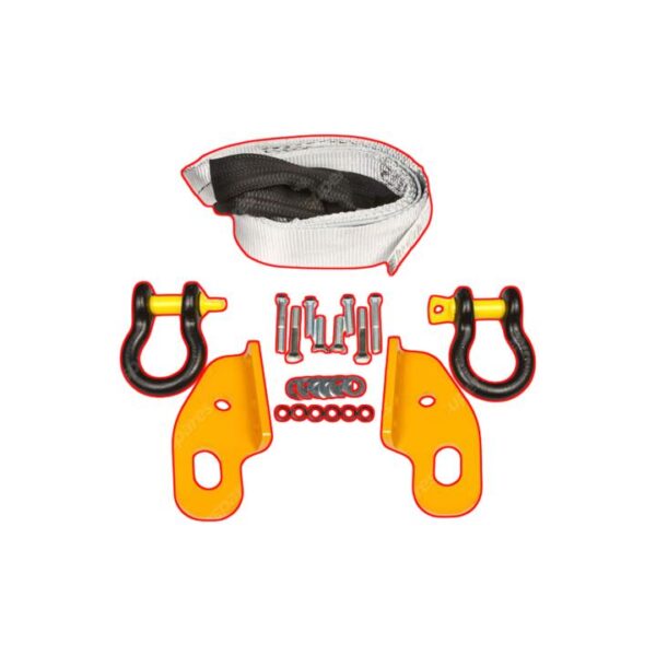 Roadsafe 4WD Kit Tow Point Bridle Strap Shackle for Toyota Hilux GUN125 15-on