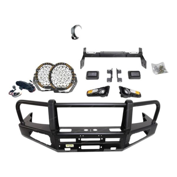 4X4FORCE Premium Armor 3 Loop Bumper Bullbar Drive Lights for Nissan Navara D22