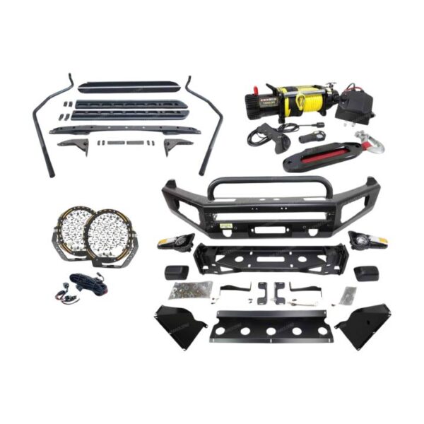 Safari Shield U Loop Bullbar Lights Side Steps Winch for Volkswagen Amarok 10-21