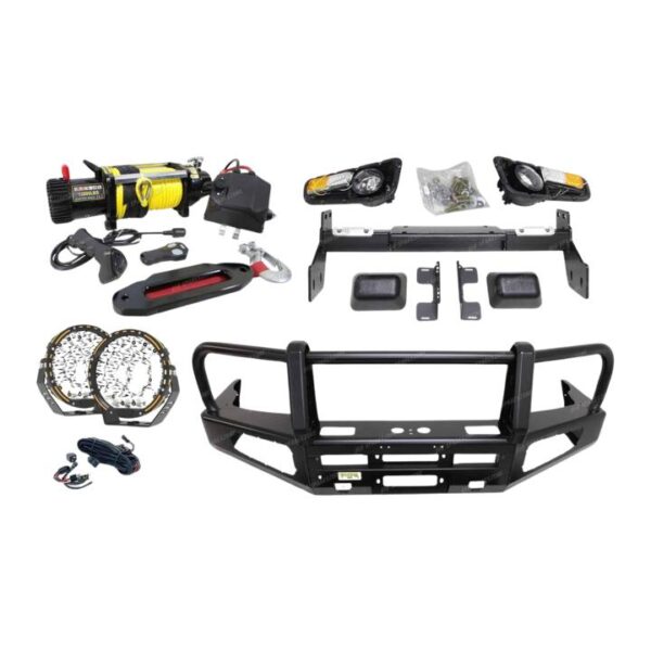 4X4FORCE Premium Armor 3 Loop Bumper Bullbar Lights Winch for Nissan Navara D22