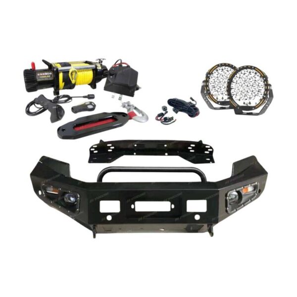 4X4FORCE Safari Shield U Loop Bumper Bullbar Lights Winch for Ford Ranger PX T7