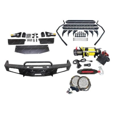 Safari Shield U Loop Bullbar Lights Side Step Winch for Toyota Landcruiser 80
