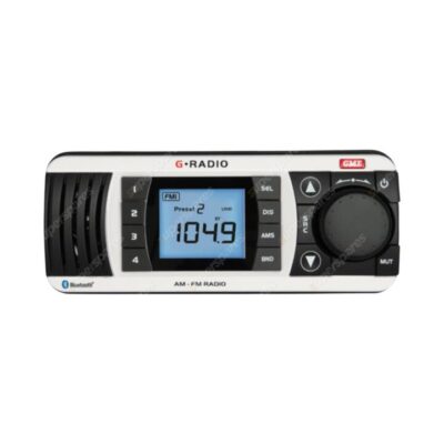 GME Bluetooth AM / FM Marine Stereo with Front-facing Speaker - White