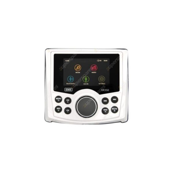 GME Bluetooth AM / FM Marine Stereo with 2.7" TFT LCD display - White GR350BTW