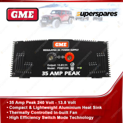 GME 35 Amp Peak 240 Volt 13.8 Volt Switch Power Mode Supply with Lead PSM1235