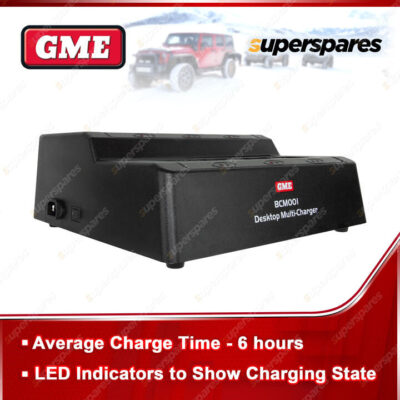 GME 6 Bay Desktop Multicharger with 6 Bay Base Cradle & LED Indicators BCM001