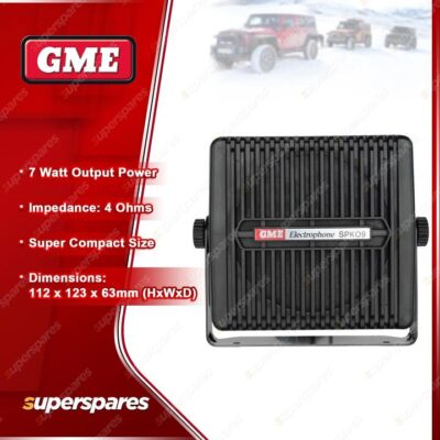 GME 7 Watt 4 Ohms Black Extension Speaker - 112 x 123 x 63mm SPK09