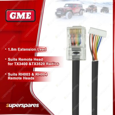 GME 1.8M Replacement Lead - Suit Remote Head for Radio TX3400 / TX3420