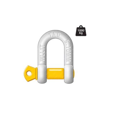 TAG D-Shackle - Thickness 10mm Load Rate 1000kg Galvanised Carbon Steel