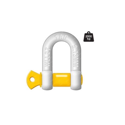 TAG D-Shackle - Thickness 13mm Load Rate 2000kg Galvanised Carbon Steel