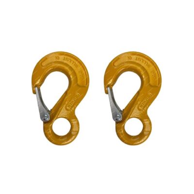 2 Pcs TAG Eye Sling Hook - G80 10mm 3.15T Rated Hook Yellow Painted Finish
