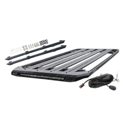 220x125cm Alloy Roof Rack Flat Platform with Light Bar for Toyota Landcruiser 76