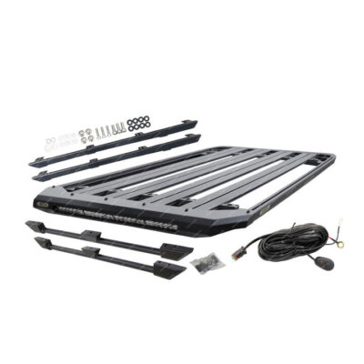 220x125 Alloy Roof Rack Platform with Light Bar & Rail for Toyota Landcruiser 76