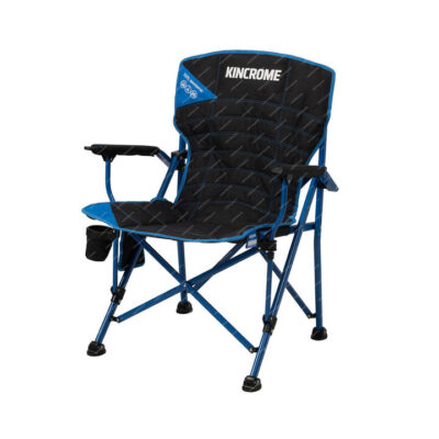 Kincrome Camp Chair - Padded All-Over Design with Alloy Steel Frame & Pivot Feet