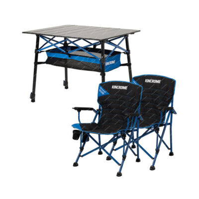 Kincrome Camp Chair & Table Combo - Include Two Chairs Steel Frames All Round