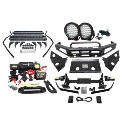Safari Shield U Loop Bullbar Lights Side Steps Winch for Toyota Landcruiser 200