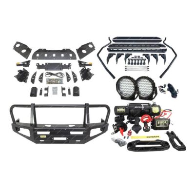 Premium Armor 3 Loop Bullbar Lights Side Steps Winch for Nissan Navara D40 06-11