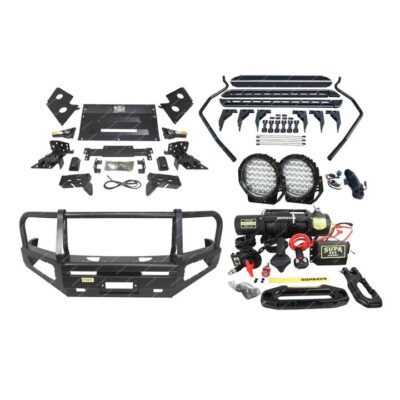 Premium Armor 3 Loop Bullbar Lights Side Steps Winch for Nissan Navara D40 11-On