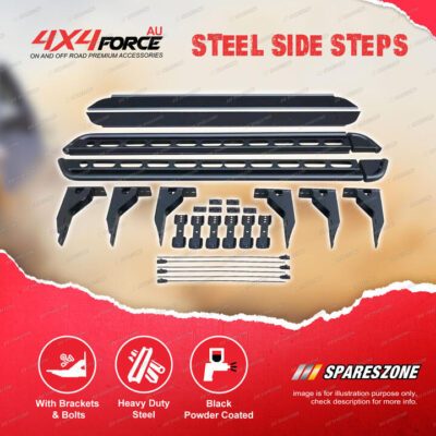 Steel Side Steps & Rock Sliders for Isuzu D-Max Dual Cab 2008-On 4X4 Offroad
