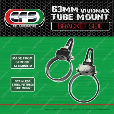 1 Pair 63mm EFS Vividmax Aluminium Tube Mount Bracket Side Premium Quality