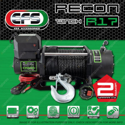 EFS Recon Winch R17 17000lbs Waterproof Wireless Remote Full Load Auto Brake