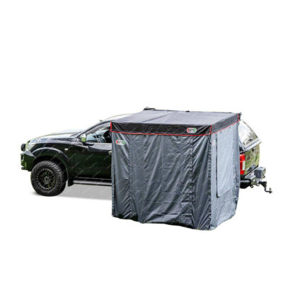 EFS 2m Pop Out Awning Wall 39x29x13cm Front Wall & Roll Up Door Flyscreen Mesh